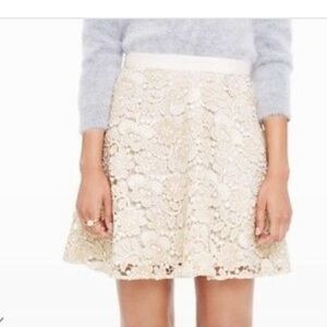 Club Monaco gold & cream lace skirt